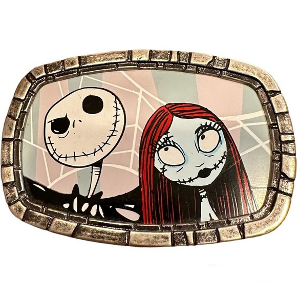 Disney Accessories - RARE Disney NIGHTMARE BEFORE CHRISTMAS JACK & SALLY Belt Buckle, Metal